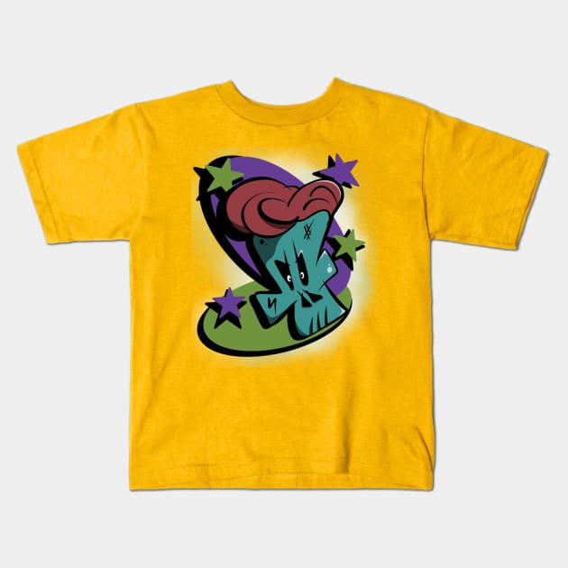 Rock n roll skull Kids T-Shirt by BertanB